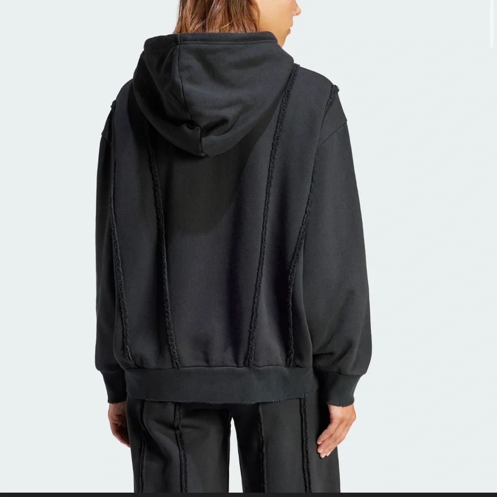 NWOT ADIDAS DISTRESSED OVERSIZED HOODIE LARGE - Picture 2 of 2